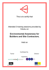 The Kotuku Certificate of Environmental Awareness